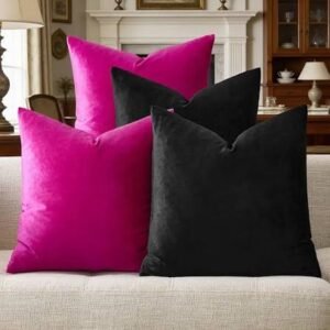 Luxury Velvet Accent Throw Pillow Set